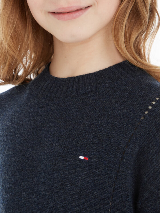 Tommy Hilfiger Tommy Hilfiger Pulover Essential KG0KG07801 Mornarsko modra Regular Fit