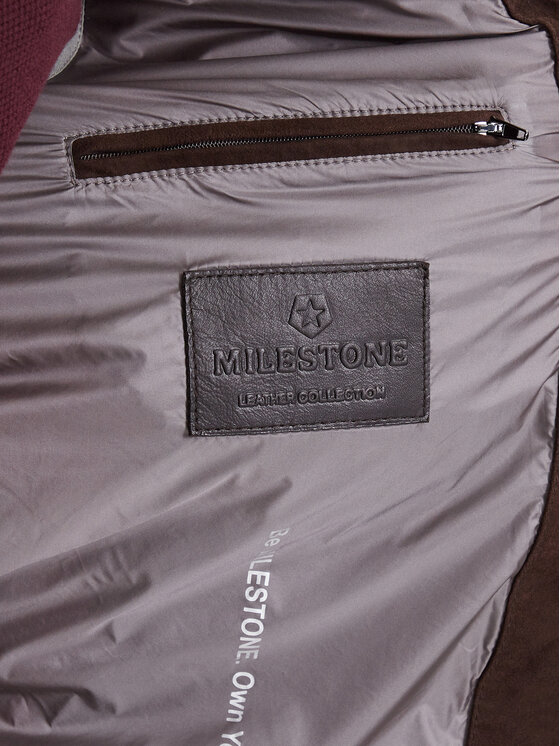 Milestone Milestone Kurtka skórzana MSPaxton 631624 60885 Brązowy ciemny Regular Fit
