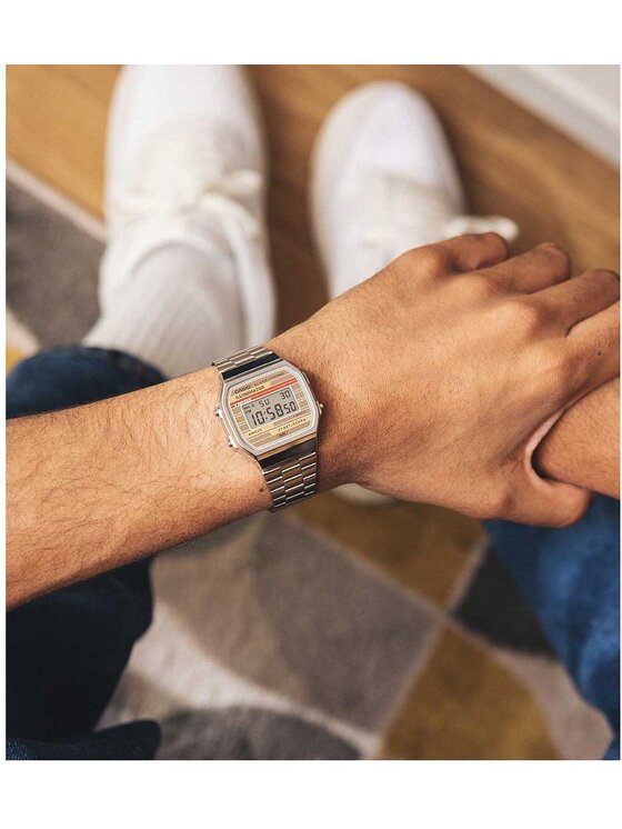 Casio Casio Zegarek A168WEHA-9AEF Srebrny