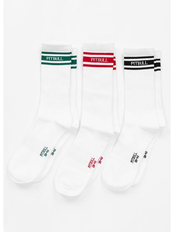 PITBULL PITBULL Skarpety wysokie unisex Skarpety High Crew HILLTOP cienkie 3-pak 35-38 Biały