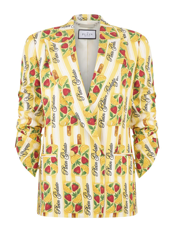 PHILIPP PLEIN PHILIPP PLEIN Marynarka 30512 Żółty Loose Fit