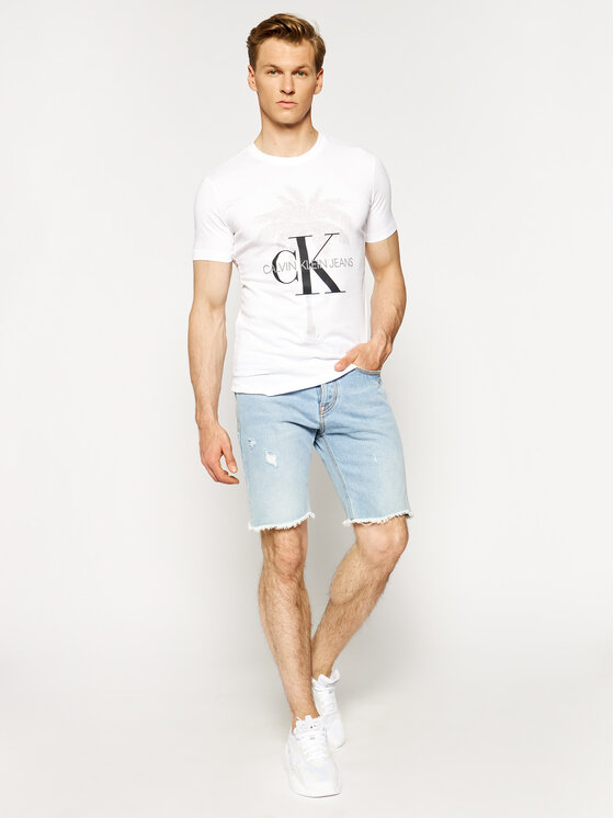 Calvin Klein Jeans Calvin Klein Jeans Póló J30J314769 Fehér Slim Fit