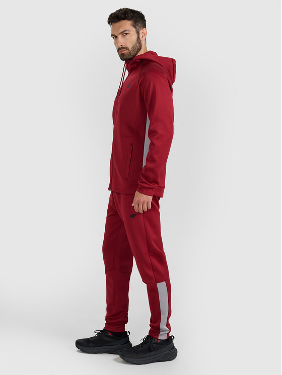 4F 4F Spodnie dresowe MULTI ACTIVE Czerwony ciemny Regular Fit
