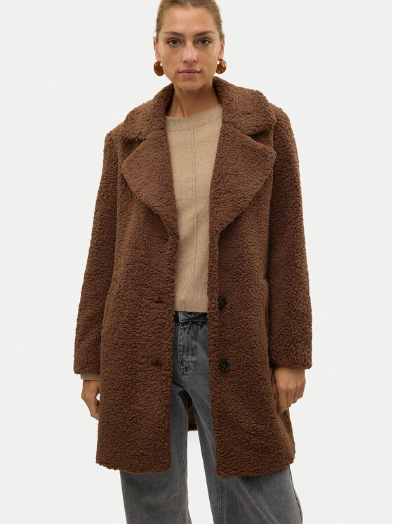 Vero Moda Vero Moda Fellmantel Kylie Teddy 10289938 Braun Loose Fit