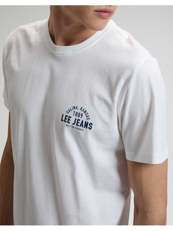 Lee Lee T-shirt SMALL LOGO TEE Bianco Regular Fit