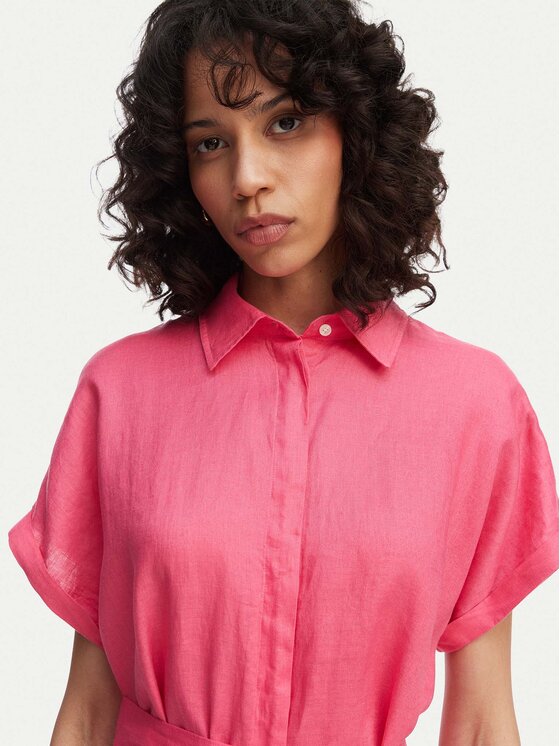 Gant Gant Рокля тип риза 4503514 Розов Relaxed Fit