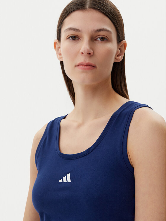 adidas adidas Top Essentials Small Logo JC5939 Mornarsko modra Slim Fit