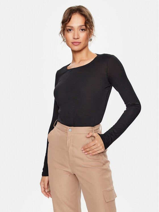 Sisley Sisley Blūze 3FD4L119S Melns Regular Fit