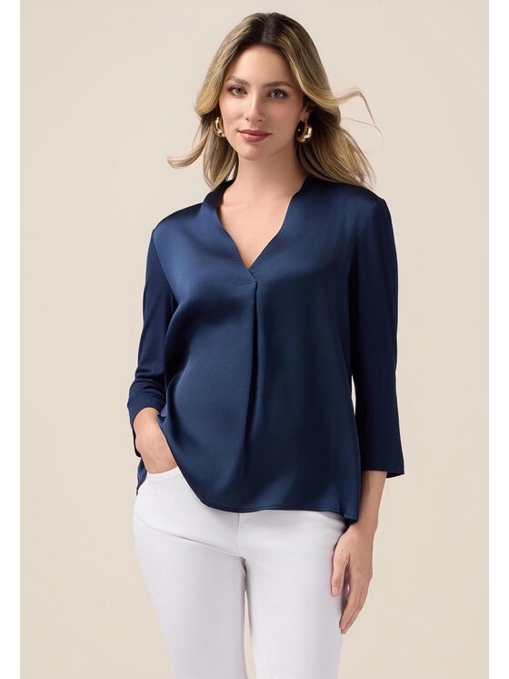 Oltre Oltre Bluzka G269J003985N034 Niebieski Regular Fit