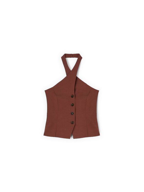 Motivi Motivi Bluzka 2055Q001960N022 Brązowy Regular Fit