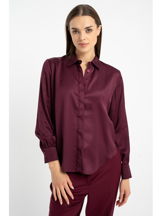 CLICK CLICK Πουκάμισο 10-6914 Μπορντό Regular Fit