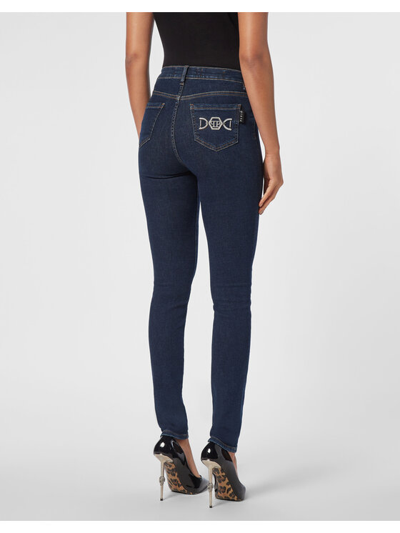 PHILIPP PLEIN PHILIPP PLEIN Džínsy 20199 Modrá Jegging Fit