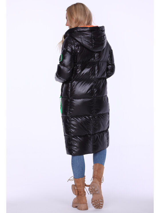 Perso Perso Zimní kabát puchowy z szelkami Černá Regular Fit