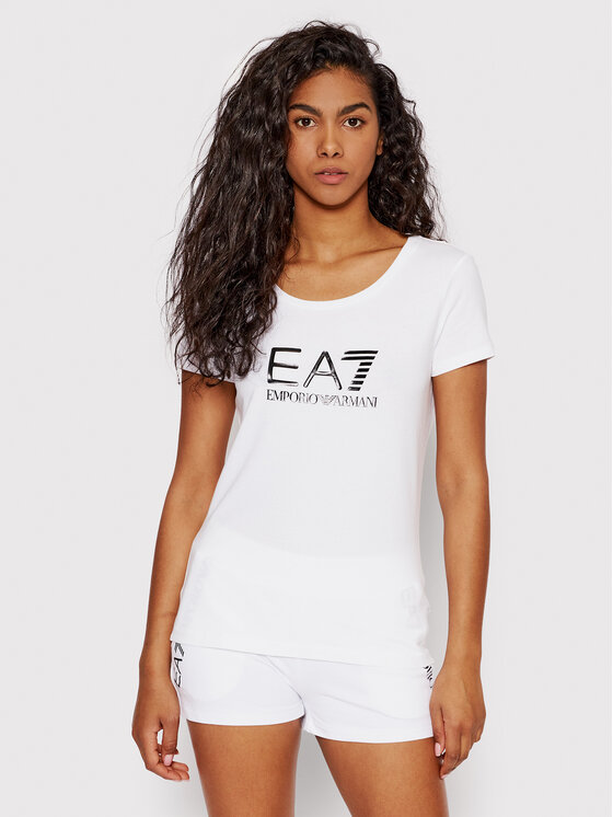 EA7 Emporio Armani Marškinėliai 8NTT63 TJ12Z 0102 Balta Slim Fit • Modivo.lt