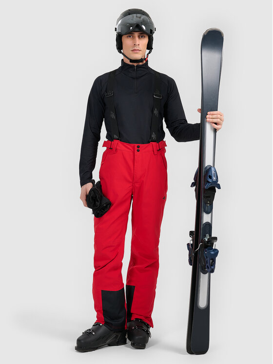 4F 4F Spodnie narciarskie SKIWEAR Czerwony Regular Fit