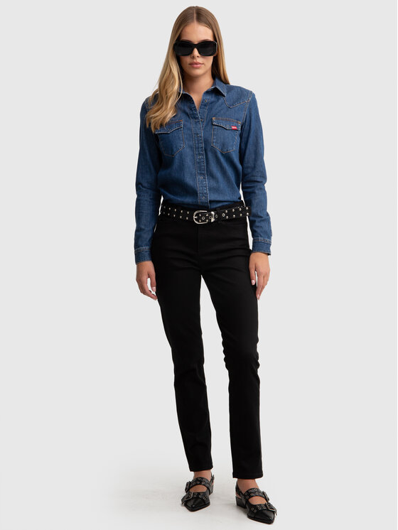 BIG STAR BIG STAR Jeansy KITTY HIGH WAIST Czarny Slim Fit