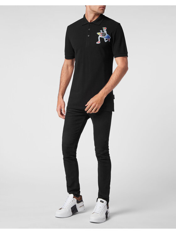 PHILIPP PLEIN PHILIPP PLEIN Polo 6099 Czarny Slim Fit