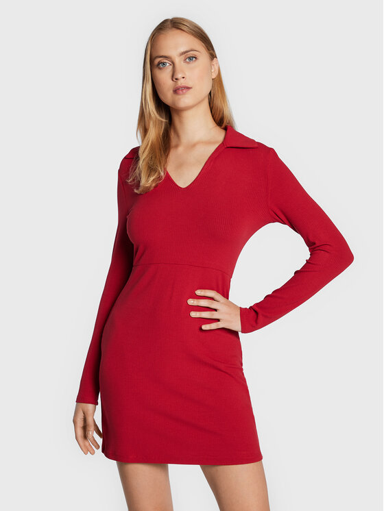 Glamorous Vsakodnevna obleka CK6755 Rdeča Regular Fit