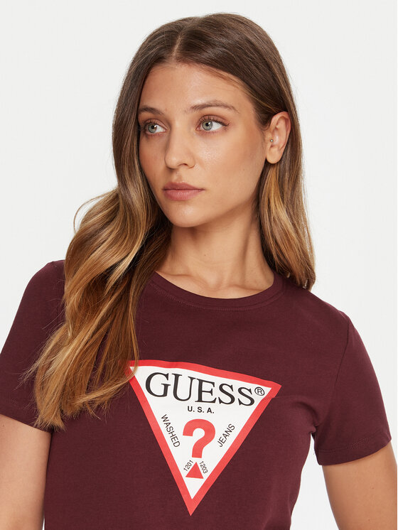 Guess Guess T-Shirt W1YI1B I3Z14 Bordó Regular Fit