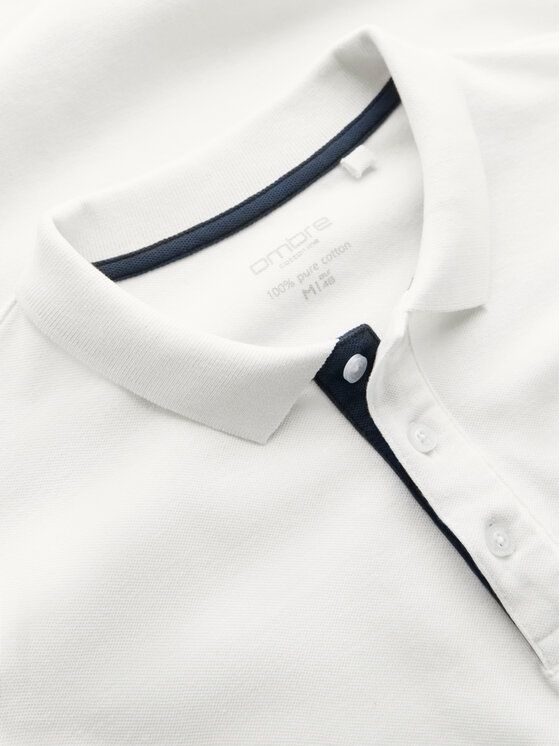 Ombre Ombre Polo OM-POSS-0170 Biały Slim Fit