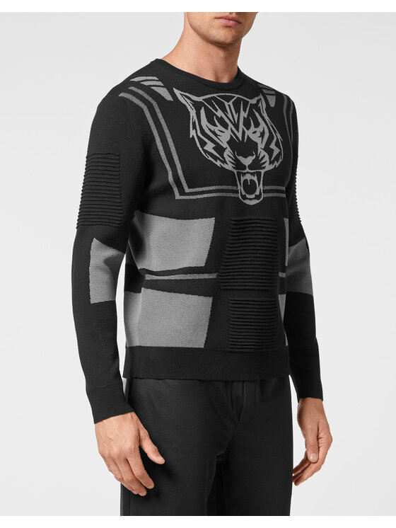 Plein Sport Plein Sport Longsleeve 1969 Czarny Regular Fit