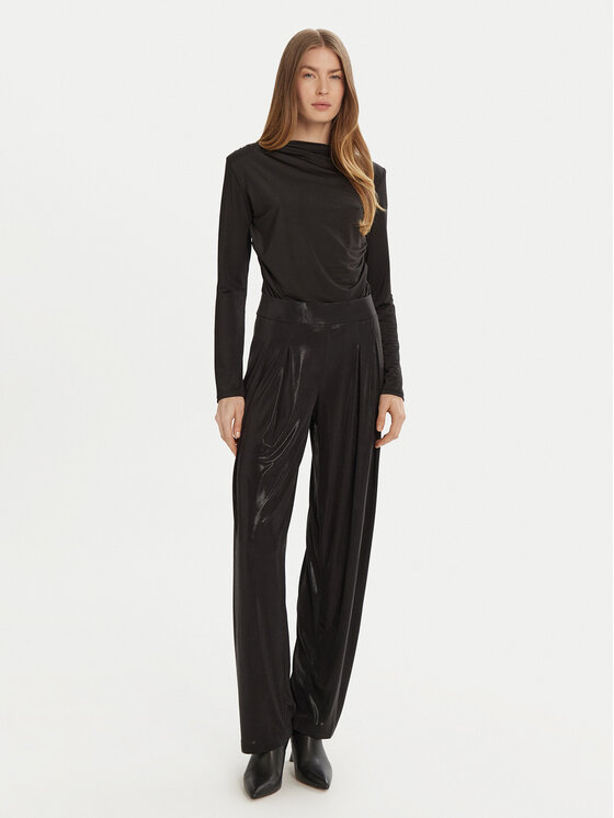 NORMA KAMALI NORMA KAMALI Kalhoty z materiálu ST3247LMC32001 Černá Slim Fit