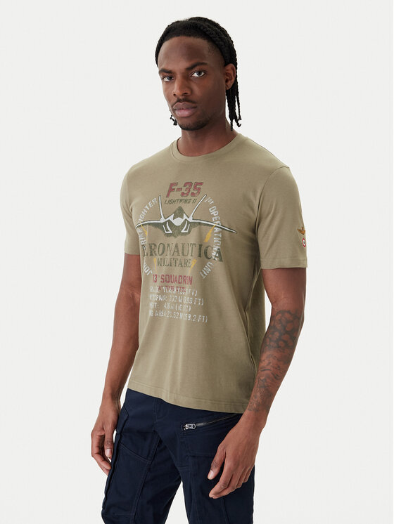 Aeronautica Militare Aeronautica Militare T-Shirt 261TS2536UJ00641 Zielony Regular Fit