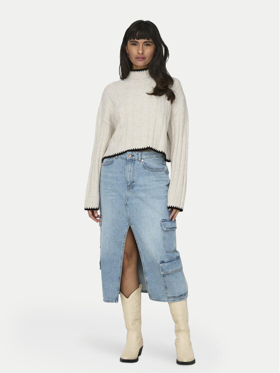 ONLY ONLY Sweter 15329963 Beżowy Regular Fit