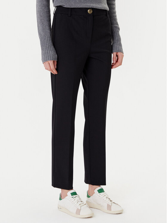 Marella Bavlnené nohavice Aletta 2523786014 Čierna Regular Fit