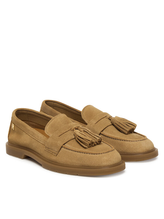 Tommy Hilfiger Tommy Hilfiger Mokassins Light Suede Tassel Loafer FW0FW09285 Braun