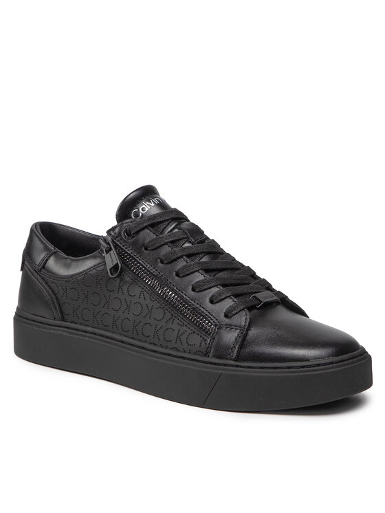 Sneakers Calvin Klein Low Top Lace Up W Zip Mono HM0HM00282 Negru