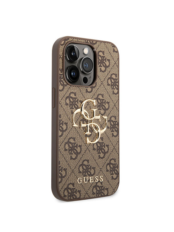 Guess Guess Etui na telefon iPhone 15 Pro Brązowy