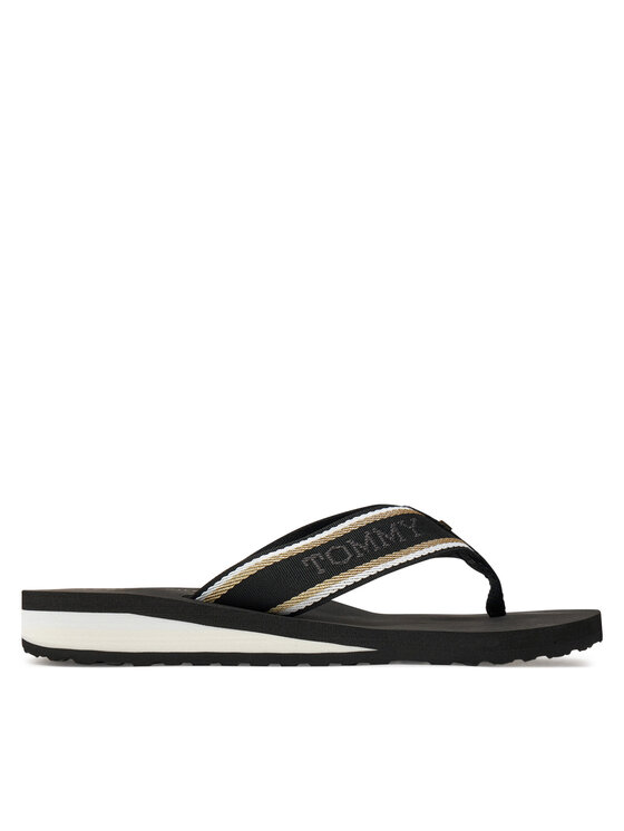 Tommy Hilfiger Tommy Hilfiger Zehentrenner Im Hilfiger Beach Sandal FW0FW08015 Schwarz