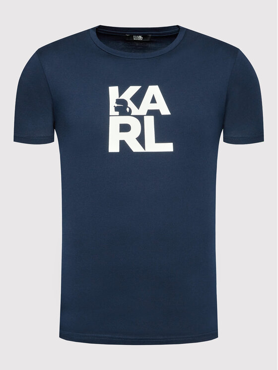 KARL LAGERFELD KARL LAGERFELD T-Shirt Classic KL22MTS01 Granatowy Regular Fit