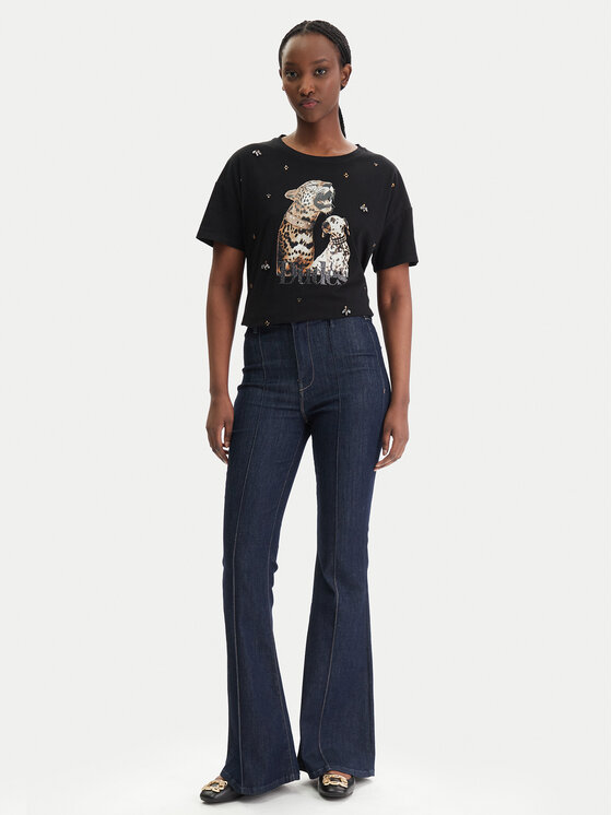 Liu Jo Liu Jo T-krekls WA6331 JS904 Melns Regular Fit