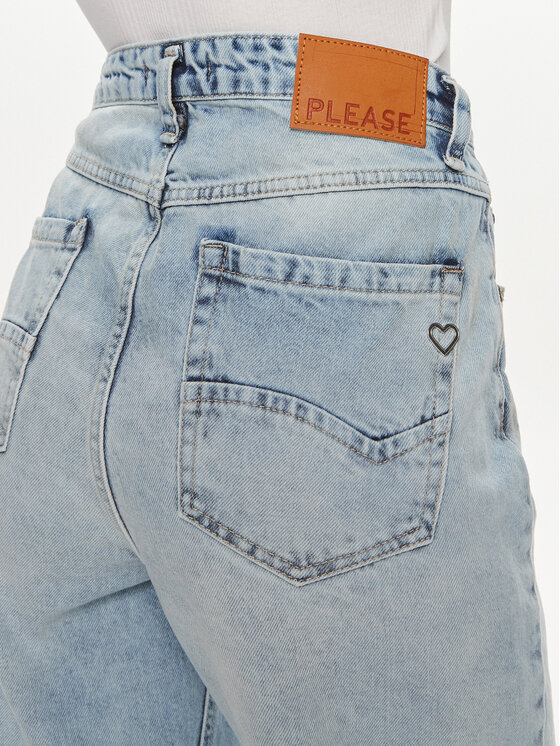 Please Please Τζιν P70UCJGW7U Μπλε Straight Fit