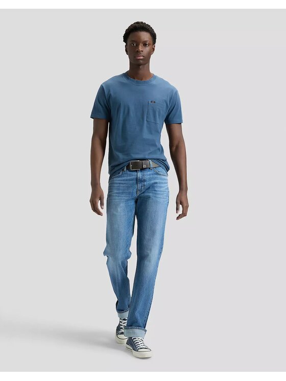 Lee Lee T-Shirt ULTIMATE POCKET TEE Niebieski Slim Fit