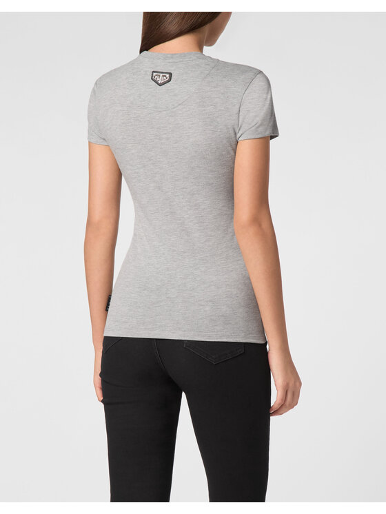 PHILIPP PLEIN PHILIPP PLEIN T-Shirt 9447 Szary Skin Tight Fit