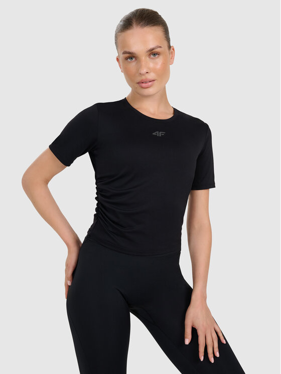 4F 4F Koszulka techniczna YOGA Czarny Slim Fit