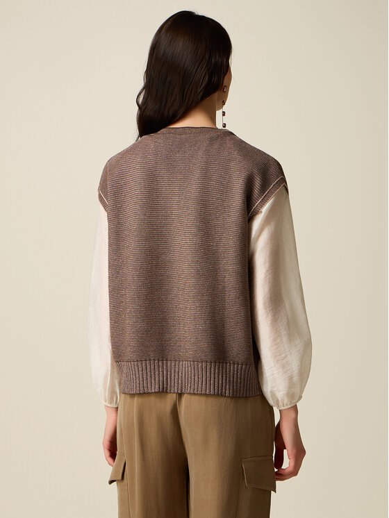 Oltre Oltre Sweter M271E002297N032 Brązowy Regular Fit