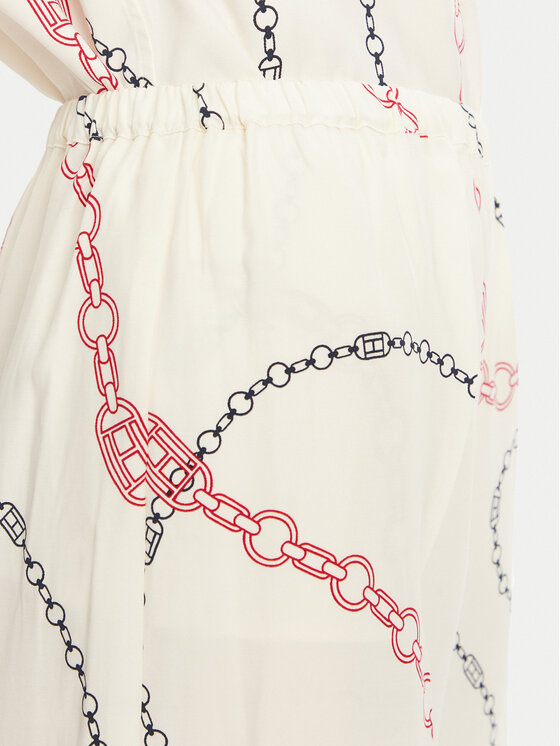 Tommy Hilfiger Tommy Hilfiger Текстилни панталони Soft Viscose Woven Pants WW0WW44542 Бял Relaxed Fit