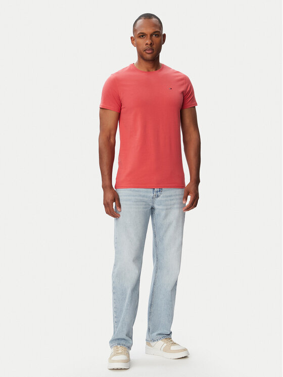 Tommy Jeans Tommy Jeans T-krekls DM0DM04411 Sarkans Slim Fit