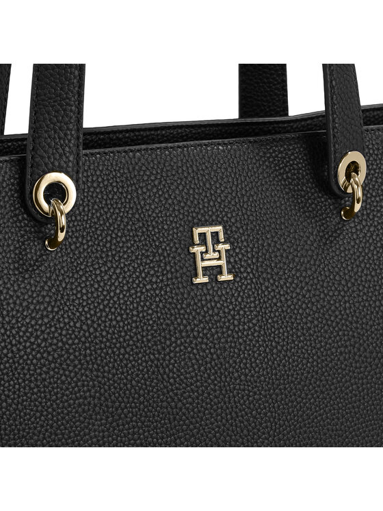 Tommy Hilfiger Tommy Hilfiger Torebka Th Emblem Tote AW0AW15178 Czarny