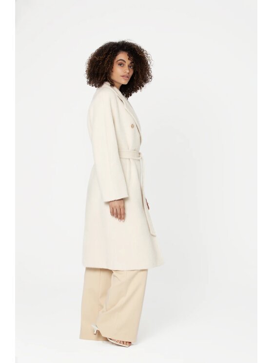 GIODORO GIODORO Cappotto di lana S Bianco Straight Fit