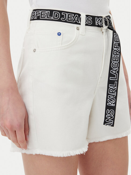 Karl Lagerfeld Jeans Karl Lagerfeld Jeans Szorty jeansowe A2W10039 Biały Regular Fit