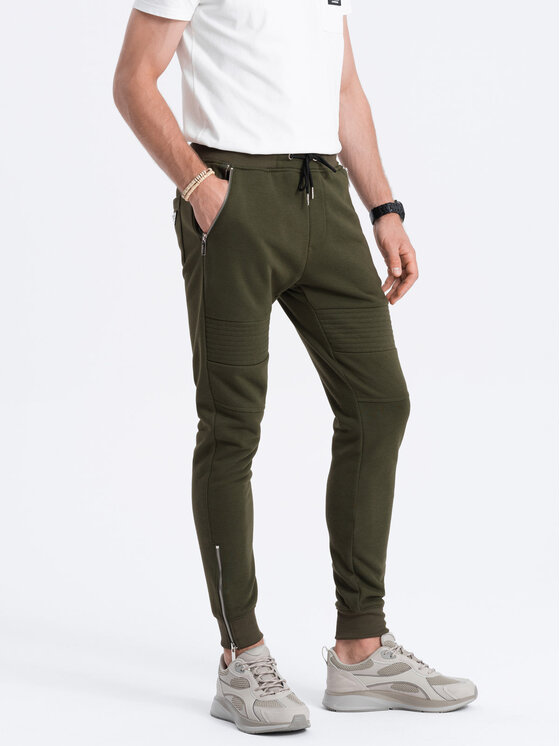 Ombre Ombre Teplákové kalhoty OM-PASK-22FW-004 Zelená Regular Fit