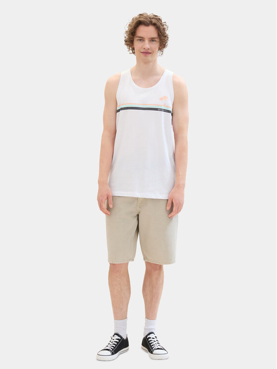 Tom Tailor Denim Tom Tailor Denim Tank top 1042073 Λευκό Regular Fit