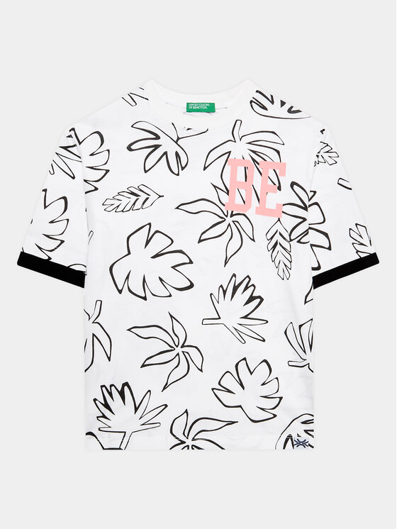 United Colors Of Benetton United Colors Of Benetton Тишърт 34D3C10BM Бял Regular Fit