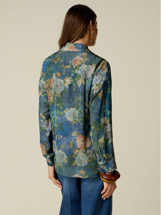 Oltre Oltre Blusa 2064J100892N0Z4 Blu Regular Fit