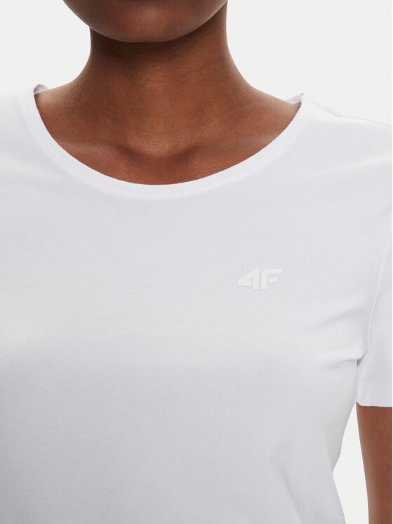 4F 4F Tričko 4FWMM00TTSHF1845 Biela Slim Fit